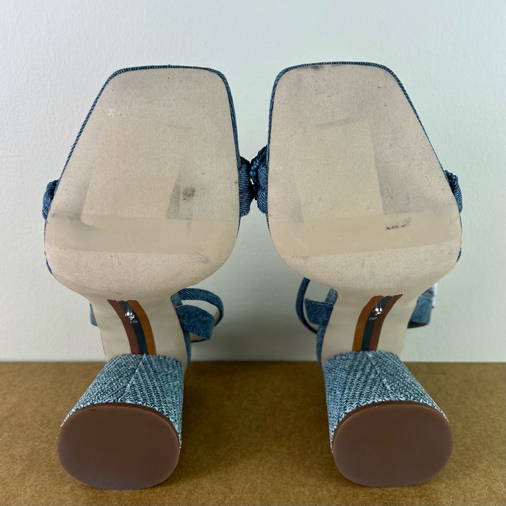 NEW SAM EDELMAN BLUE BEADED SANDALS - Picture 11 of 12